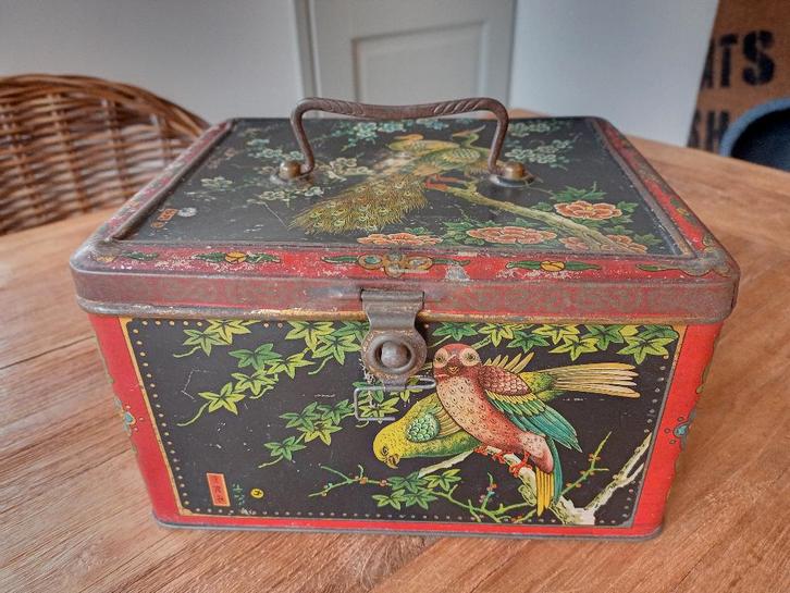 Antiek biscuits blik J. Bekkers & Zn. Art Nouveau 1920, Verzamelen, Blikken, Gebruikt, Beschuit, Overige merken, Ophalen of Verzenden