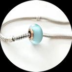 Pandora Mat Blauw murano 789420C00 rose goud, Glas of Kristal, Pandora, Ophalen of Verzenden, Zo goed als nieuw