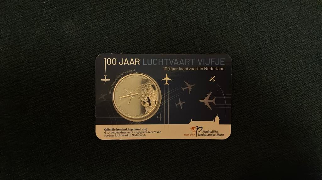100 jaar luchtvaart vijfje, Ophalen of Verzenden, Euro's, Losse munt