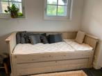 Steigerhouten uitschuifbaar bed met opberglade, Huis en Inrichting, Slaapkamer | Bedden, Ophalen, Eenpersoons, Hout, 80 cm