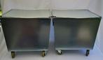 2 Ikea Muck kratten zinken metalen krat met deksel en wielen, Doe-het-zelf en Verbouw, Kratten en Dozen, 40 tot 60 cm, 50 tot 75 cm