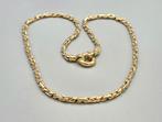 Gouden vintage bi-color schakel ketting/collier. 2026/94., Sieraden, Tassen en Uiterlijk, Kettingen, ., Ophalen of Verzenden, Zo goed als nieuw