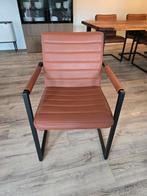 6 industriële eetkamerstoelen echt buffelleer cognac, Huis en Inrichting, Stoelen, Ophalen, Zo goed als nieuw, Bruin, Vijf, Zes of meer stoelen