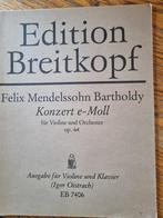 Felix Mendelssohn Bartholdy: Konzert e-Moll (viool en orkest, Muziek en Instrumenten, Bladmuziek, Gebruikt, Klassiek, Ophalen of Verzenden