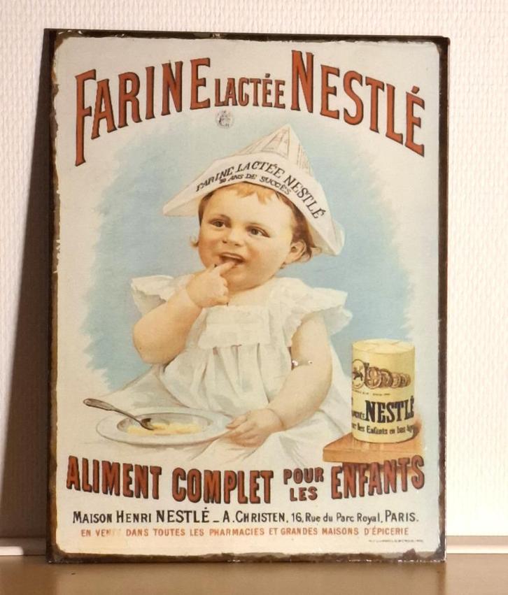 brocante reclamebord Nestlé, Antiek en Kunst, Curiosa en Brocante, Ophalen of Verzenden