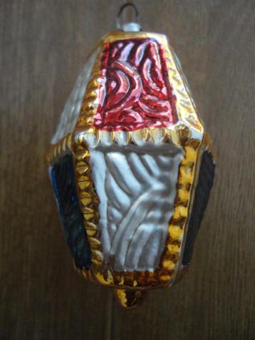 Mooie oude glazen kerstbal lampion beschikbaar voor biedingen