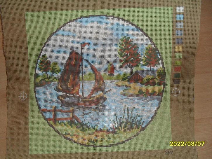 NIEUW Voorbedrukt stramien Zeilboot 2141. Verkoop ook DMC, Hobby en Vrije tijd, Borduren en Borduurmachines, Nieuw, Onderdeel of Toebehoren