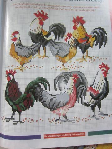 borduurpatroon KIPPEN BOSDIEREN JACHT HERT EEKHOORN VOS beschikbaar voor biedingen