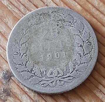 Nederland 25 cent 1901 B (lot 2) beschikbaar voor biedingen