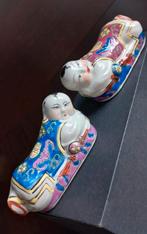 Set van 2 vintage Chinese porseleinen hoofdsteunen opium kus, Antiek en Kunst, Ophalen of Verzenden