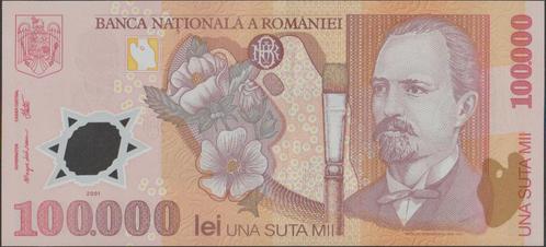 Roemenië 100.000 lei 2001 XF p.114a (# 56), Postzegels en Munten, Bankbiljetten | Europa | Niet-Eurobiljetten, Los biljet, Overige landen