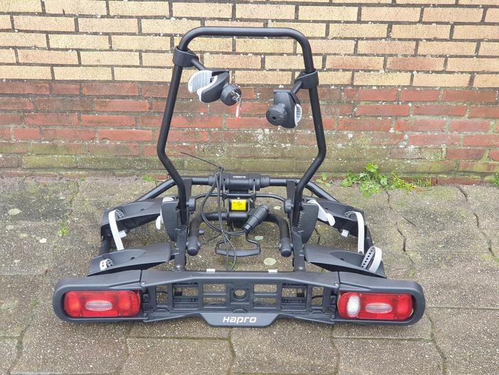 Fietsendrager Hapro Atlas Premium Voor 2 E-bikes Kantelbaar, Auto diversen, Fietsendragers, Zo goed als nieuw, Trekhaakdrager