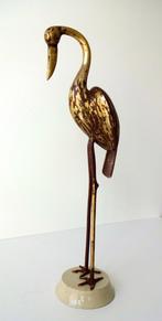 Brons/koper beeld van staande vogel bruin gevlekt 2795-b, Antiek en Kunst, Kunst | Designobjecten, Ophalen of Verzenden