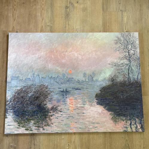 Monet canvas - Zonsondergang aan de Seine - Canvas 100x75 cm, Huis en Inrichting, Woonaccessoires | Schilderijen, Tekeningen en Foto's
