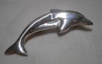 Zilveren vintage broche dolfijn nr.504, 4 tot 7 cm, Gebruikt, Verzenden, Zilver