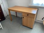 Grenen bureau met lade en deur, Ophalen, Zo goed als nieuw