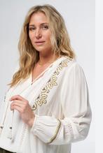 Blouse bohemian Maat 50 creme zo goed als nieuw, Beige, Maat 46/48 (XL) of groter, Ophalen of Verzenden, Zo goed als nieuw