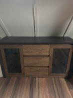 Dressoir met glazen deurtjes - 140x80, Huis en Inrichting, Ophalen, Gebruikt, 100 tot 150 cm, Eikenhout