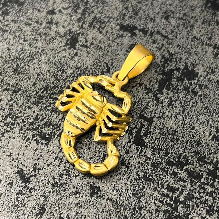 14 karaat gouden hanger schorpioen kettinghanger, Sieraden, Tassen en Uiterlijk, Kettinghangers, Zo goed als nieuw, Goud, Kruis of Symbool