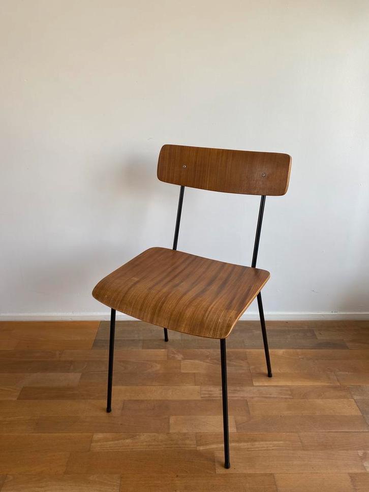 Retro vintage Auping stoel A. Cordemeyer, Huis en Inrichting, Stoelen, Gebruikt, Eén, Hout, Metaal, Zwart, Ophalen
