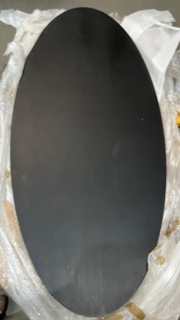 Eettafelblad ovaal - 220x100 cm - Zwart - Mangohout, Huis en Inrichting, Tafels | Eettafels, Ophalen of Verzenden