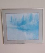 Schilderij met zilverkleurige lijst, Antiek en Kunst, Kunst | Tekeningen en Foto's, Ophalen