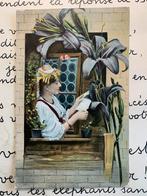 Dame met lelies, Ophalen of Verzenden, Voor 1920, Gelopen, Overige thema's