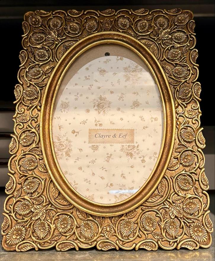 Clayre & Eef Fotolijst Goudkleurig Ovaal, Huis en Inrichting, Woonaccessoires | Lijsten, Zo goed als nieuw, Minder dan 50 cm, Overige materialen