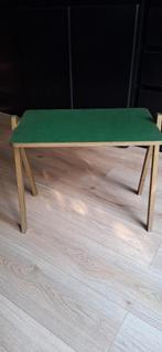 Houten tafeltje met groen blad, Huis en Inrichting, Gebruikt, Vintage, 55 tot 75 cm, Rechthoekig