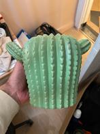 Groene Cactus Bloempot - Aardewerk, Gebruikt, Binnen, Ophalen of Verzenden, Overige vormen