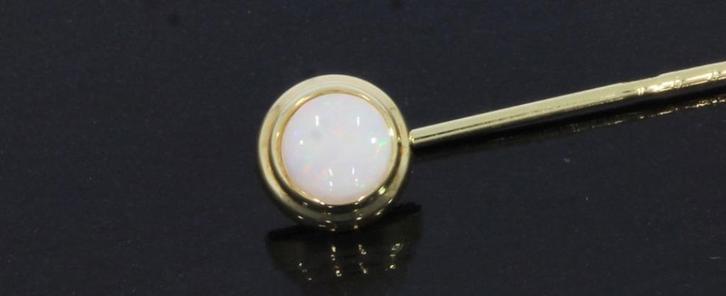 Opaal cabochon 14k gouden fraaie speld das broche vintage, Sieraden, Tassen en Uiterlijk, Antieke sieraden, Broche, Goud, Met edelsteen