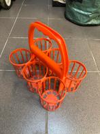 Oranje flessenhouder voor 6 flessen antiek vintage retro, Ophalen, Gebruikt