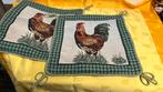 2 stuks Jacquard geweven sierkussenhoesen met een haanmotief, Ophalen of Verzenden, Vierkant