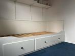 Hemnes Ikea Bedbank 80x200/160x200, inclusief 2 matrassen, Huis en Inrichting, Slaapkamer | Bedden, Ophalen, Wit, Tweepersoons