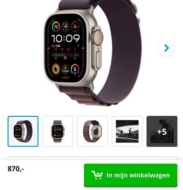 Apple Watch Ultra 2 49mm Titanium Indigo Alpine Loop L beschikbaar voor biedingen