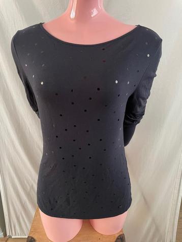 Armani Jeans Top – Zwart met Glinsters – Maat 44 (past met M beschikbaar voor biedingen