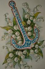 frk 1908 relief anker vergeetmijnietjes lelietjes van dalen, Ophalen of Verzenden, Voor 1920, Gelopen, Overige thema's