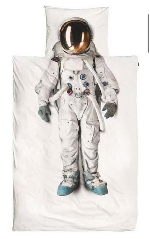 Snurk astronaut dekbed 140x220 (2x), Kinderen en Baby's, Kinderkamer | Beddengoed, Zo goed als nieuw, Dekbedovertrek, Jongetje of Meisje