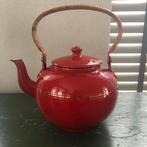 Rood emaille chocoladeketel gouden biesjes, Ophalen of Verzenden