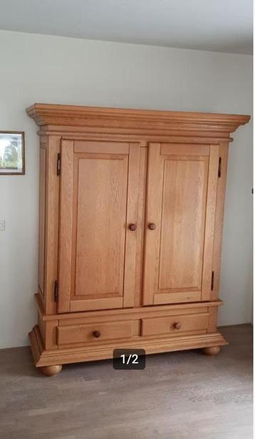 Landelijk Eiken houten linnen kast DEZE WEEK WEG beschikbaar voor biedingen