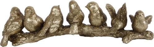 Beeld 7 vogeltjes op tak - goud, Antiek en Kunst, Kunst | Beelden en Houtsnijwerken, Verzenden
