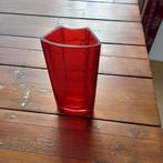 Rode Vaas, Minder dan 50 cm, Glas, Zo goed als nieuw, Ophalen