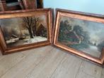 2 olieverf schilderijen kunstschilder P. van Schaik, Ophalen of Verzenden