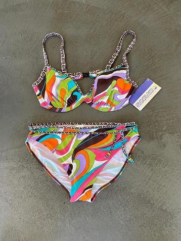 i393 Nieuw: Sunflair Beugel-bikini  maat 44 cup B blauw/wit beschikbaar voor biedingen