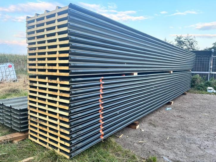 500 m² sandwichpanelen gebruikte dakpanelen 40/80 mm dik, Doe-het-zelf en Verbouw, Dakpannen en Dakbedekking, Gebruikt, Dakplaat of Dakpanplaat