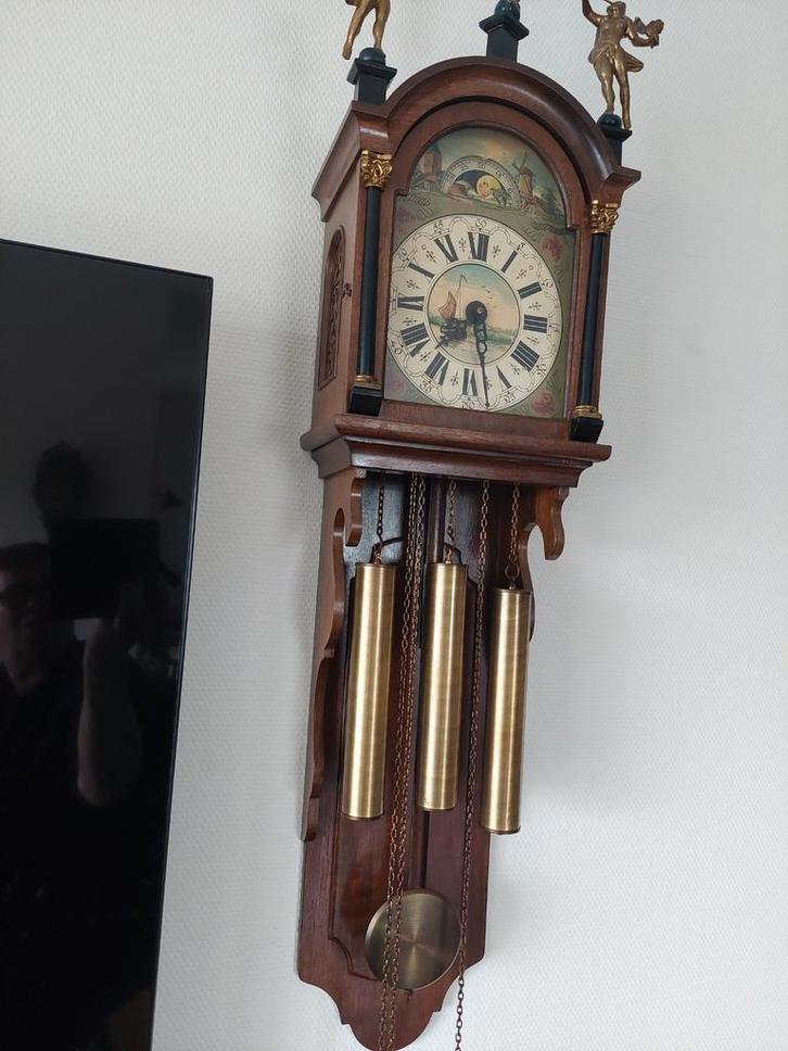 Antieke Friese staartklok met engelen, Antiek en Kunst, Antiek | Klokken, Ophalen