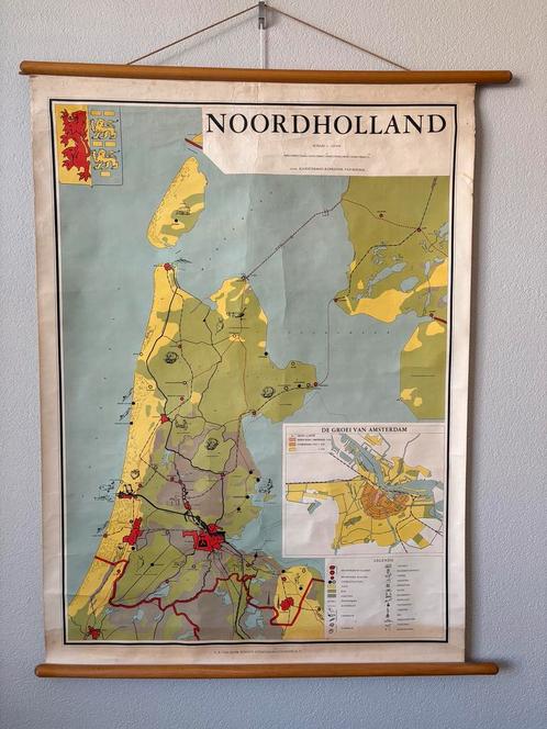 OUDE SCHOOLKAARTEN OA: NOORD- HOLLAND …….., Antiek en Kunst, Antiek | Schoolplaten, Ophalen of Verzenden