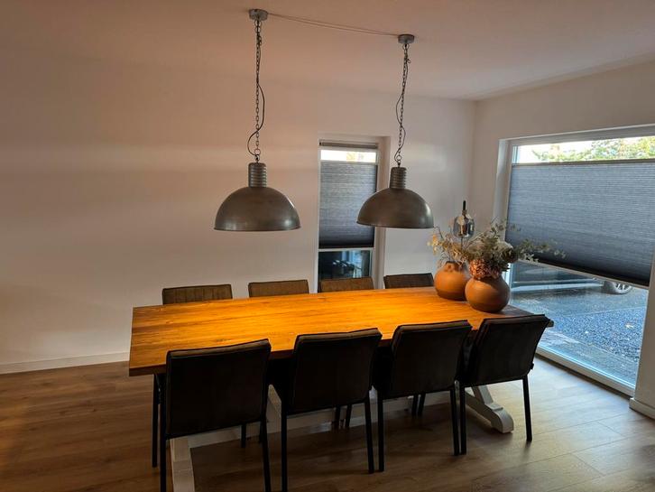Industriele eetkamerlampen, Huis en Inrichting, Lampen | Hanglampen, Zo goed als nieuw, Minder dan 50 cm, Metaal, Ophalen