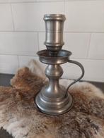 Robuuste Tinnen Kandelaar - 28 cm, Antiek en Kunst, Ophalen of Verzenden, Overige materialen