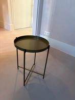 Gouden Bijzettafel - Stijlvol & Praktisch, Minder dan 55 cm, Metaal of Aluminium, Rond, Zo goed als nieuw